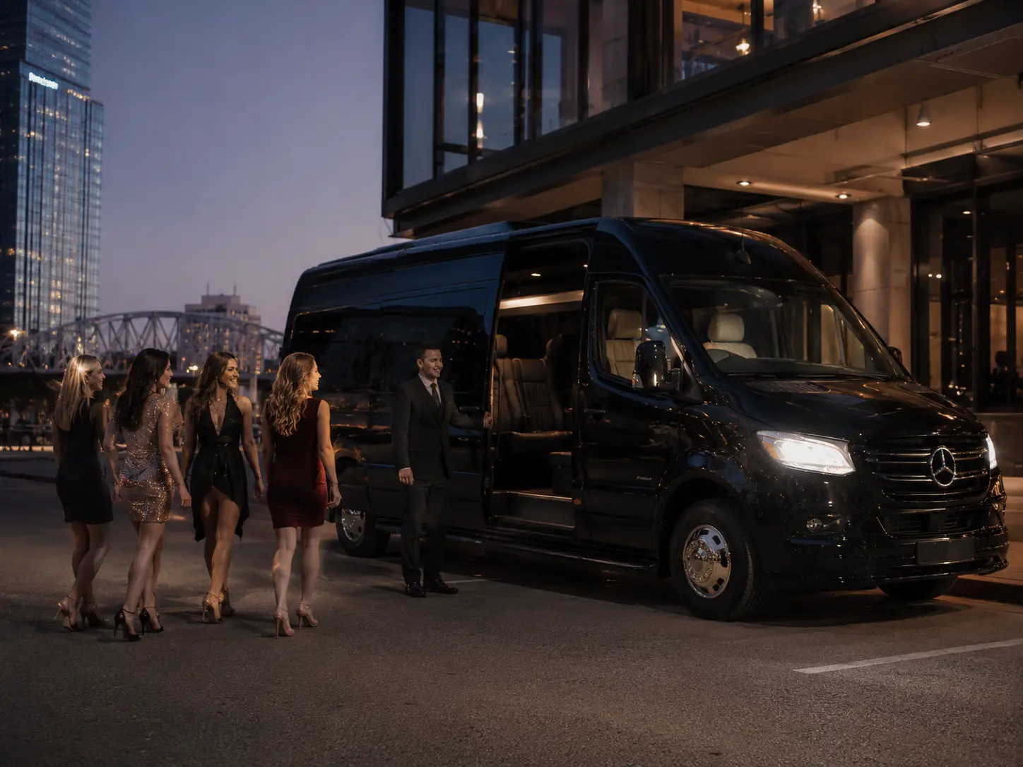 Bachelorette party transportation Nashville Sprinter van