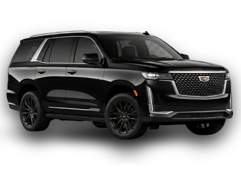 Cadillac Escalade Executive SUV with black wheels for Nashville luxury car service and BNA airport transportation